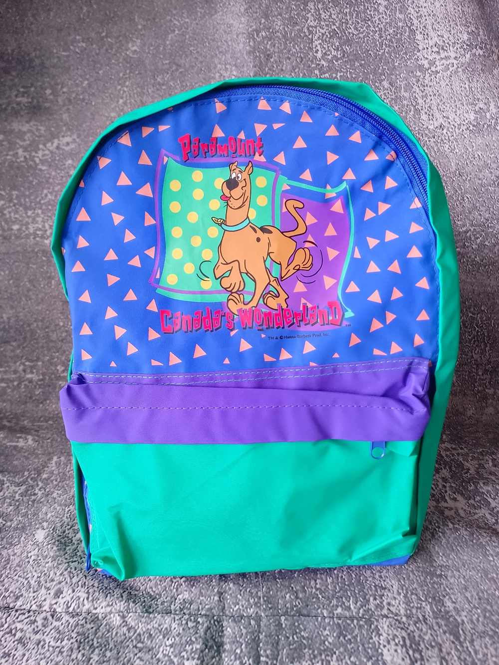 Vintage 90s Paramount Canada's Wonderland Scooby-Doo Graphic Kids Backpack - Picture 1 of 10